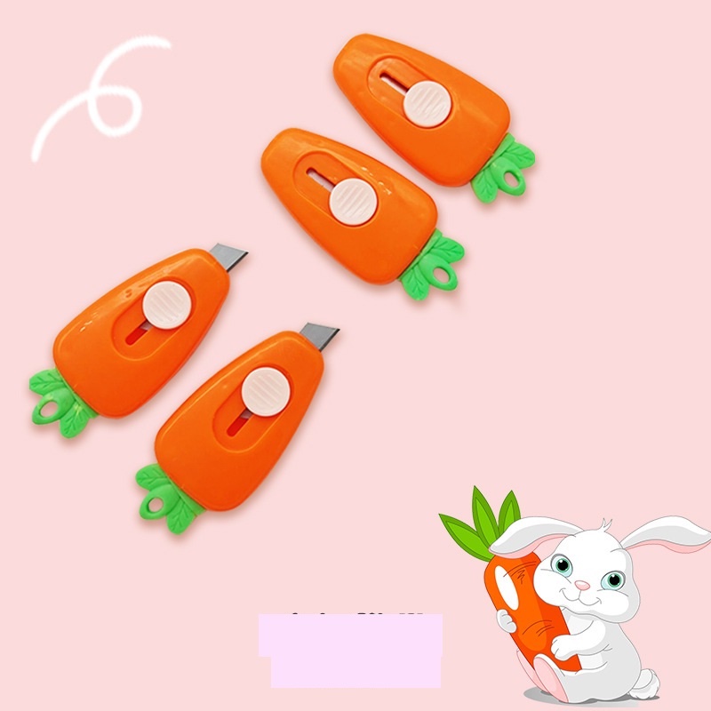 Dao rọc giấy nhỏ gọn 7CM, hình củ cà rốt màu cam PK1214