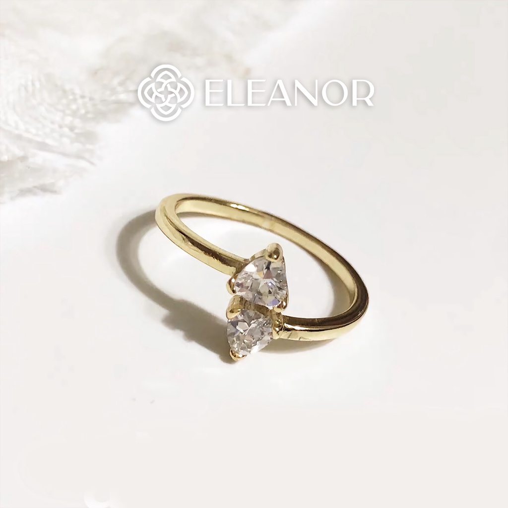 Nhẫn Eleanor Mạ Vàng 14K Đính Hạt Quí Phái SP002486