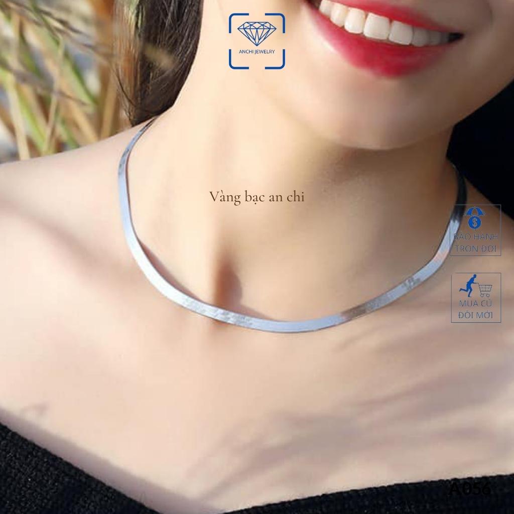 Dây chuyền mì dẹp, chuẩn bạc ta nguyên chất bóng đẹp không xỉn màu - Anchi jewelry