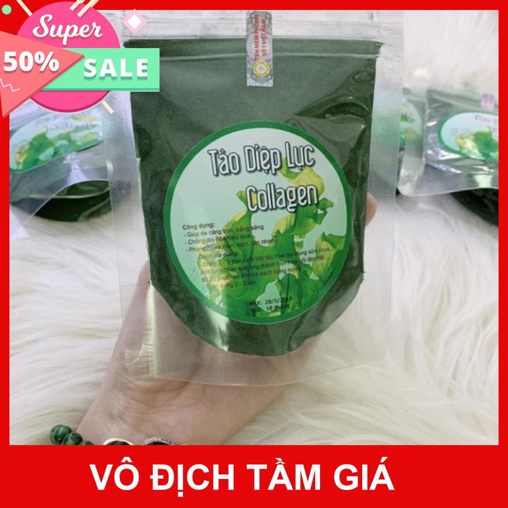 Siêu sale -  Tảo Diệp Lục Collagen 100gr ( Bột tảo xoắn đắp mặt HandMade).