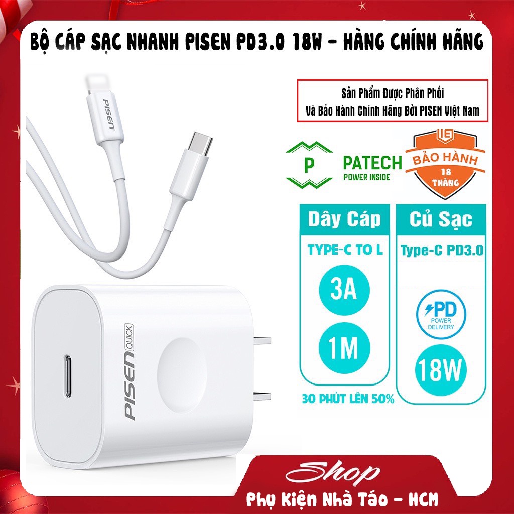 COMBO SẠC NHANH Pisen PD 18W - Hàng chính hãng
