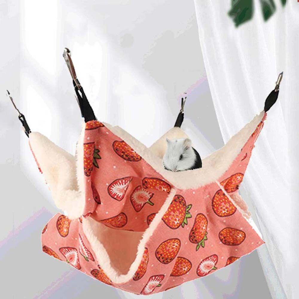 Võng Treo Hai Tầng Bằng Vải Lông Cừu Dành Cho Chuột Hamster / Thú Cưng Nhỏ