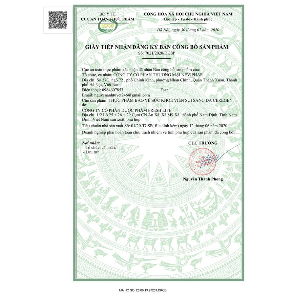 Viên uống trắng da CEREGEN giảm thâm nám tàn nhang và chống lão hoá Collagen - SiMi Beauty | BigBuy360 - bigbuy360.vn