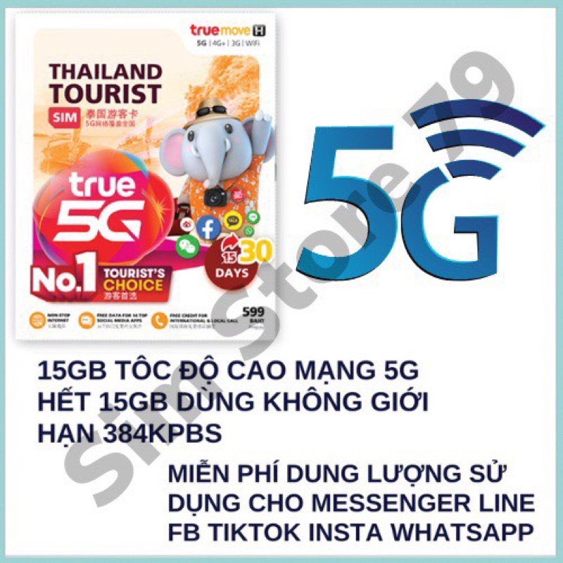 Sim thái lan 50gb tốc độ cao 5G 10 Ngày