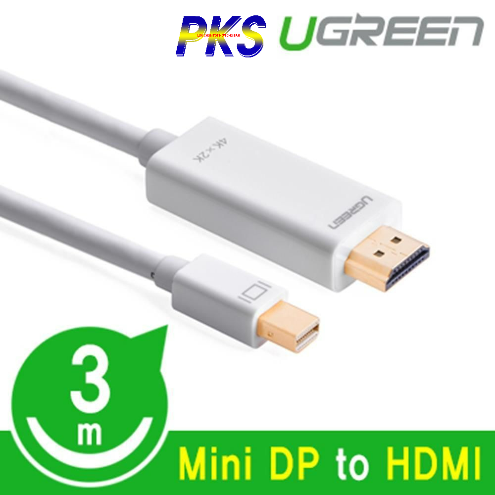 Cáp Mini Displayport to HDMI cao cấp dài 3M màu trắng Ugreen 10453