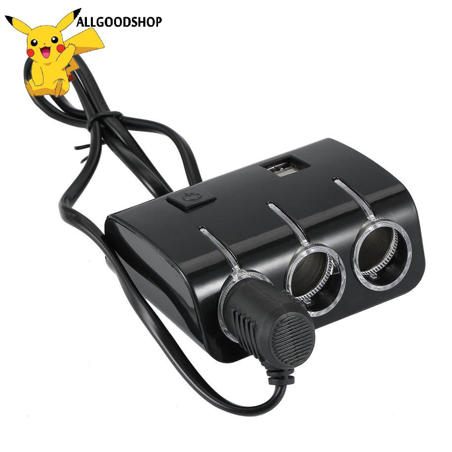 111all} 1.2A Dual USB DC Car Charger With 3 Way Multi Socket Car Cigarette Lighter