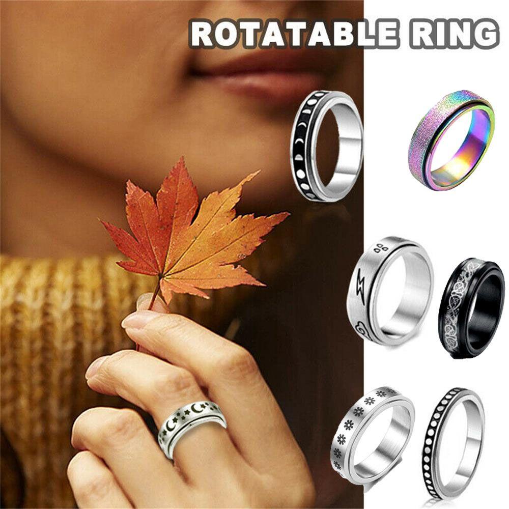 Nhẫn Trơn Màu Sắc Thời Trang Dành Cho Nữ|Nhẫn Thép Không Gỉ Nhiều Màu Sắc