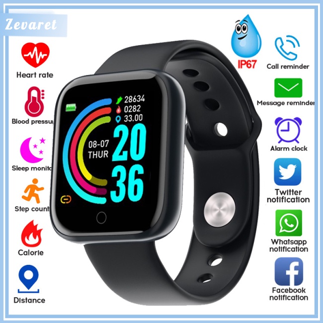 Đồng Hồ Thông Minh Zevaret Y68 Kết Nối Bluetooth Chống Thấm Nước Hỗ Trợ Theo Dõi Nhịp Tim Cho iPhone Xiaomi