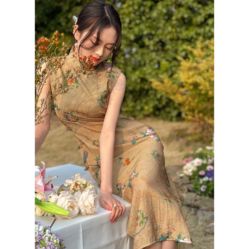 Đầm Sườn Xám Cách Tân Phong Cách Trung Hoa Cổ Điển