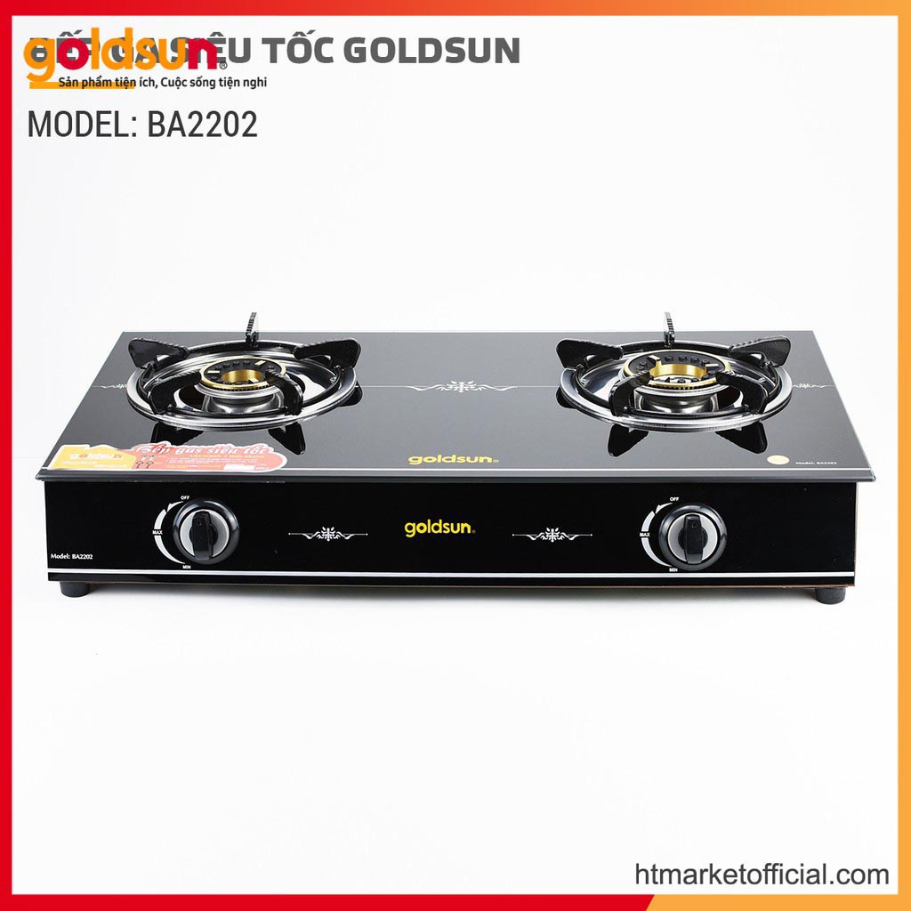 Bếp ga siêu tốc GOLDSUN BA2202 - Mặt kính cường lực  Chính Hãng tại HCM