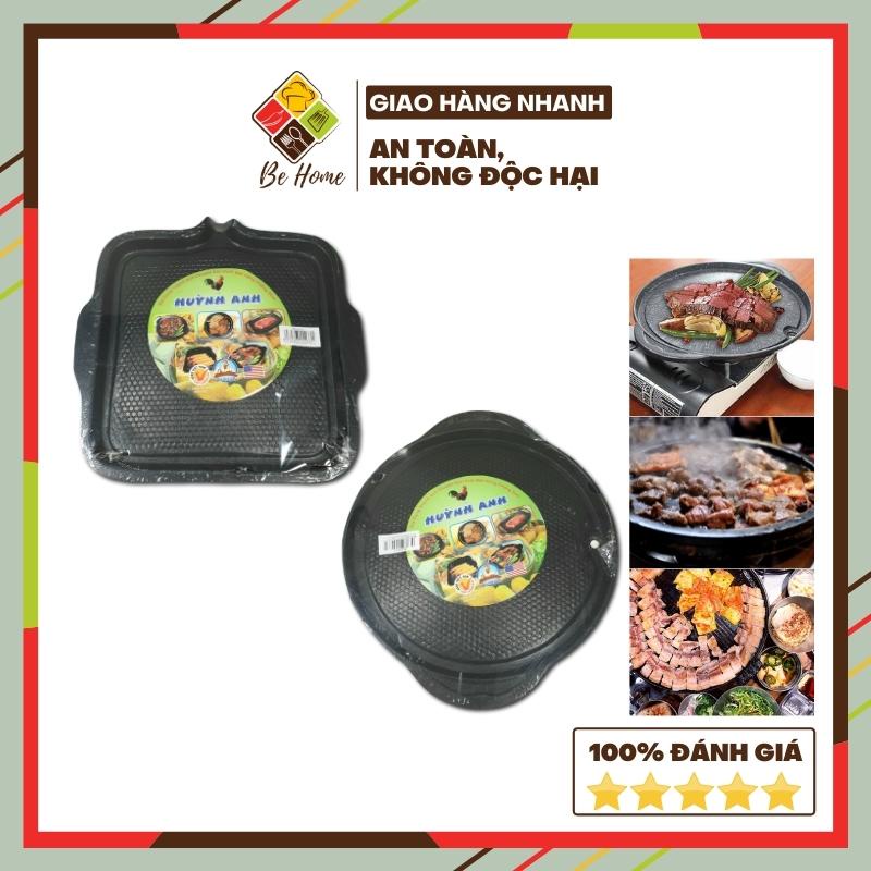 Chảo nướng chống dính Huỳnh Anh BEHOMEMALL Chảo Gang Nướng Chống Dính Tròn - Vuông Kích thước 32cm