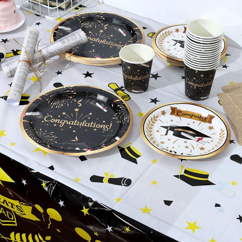 MUVAKO Set 16 Đĩa Giấy Dùng Một Lần Cho Lễ Tốt Nghiệp