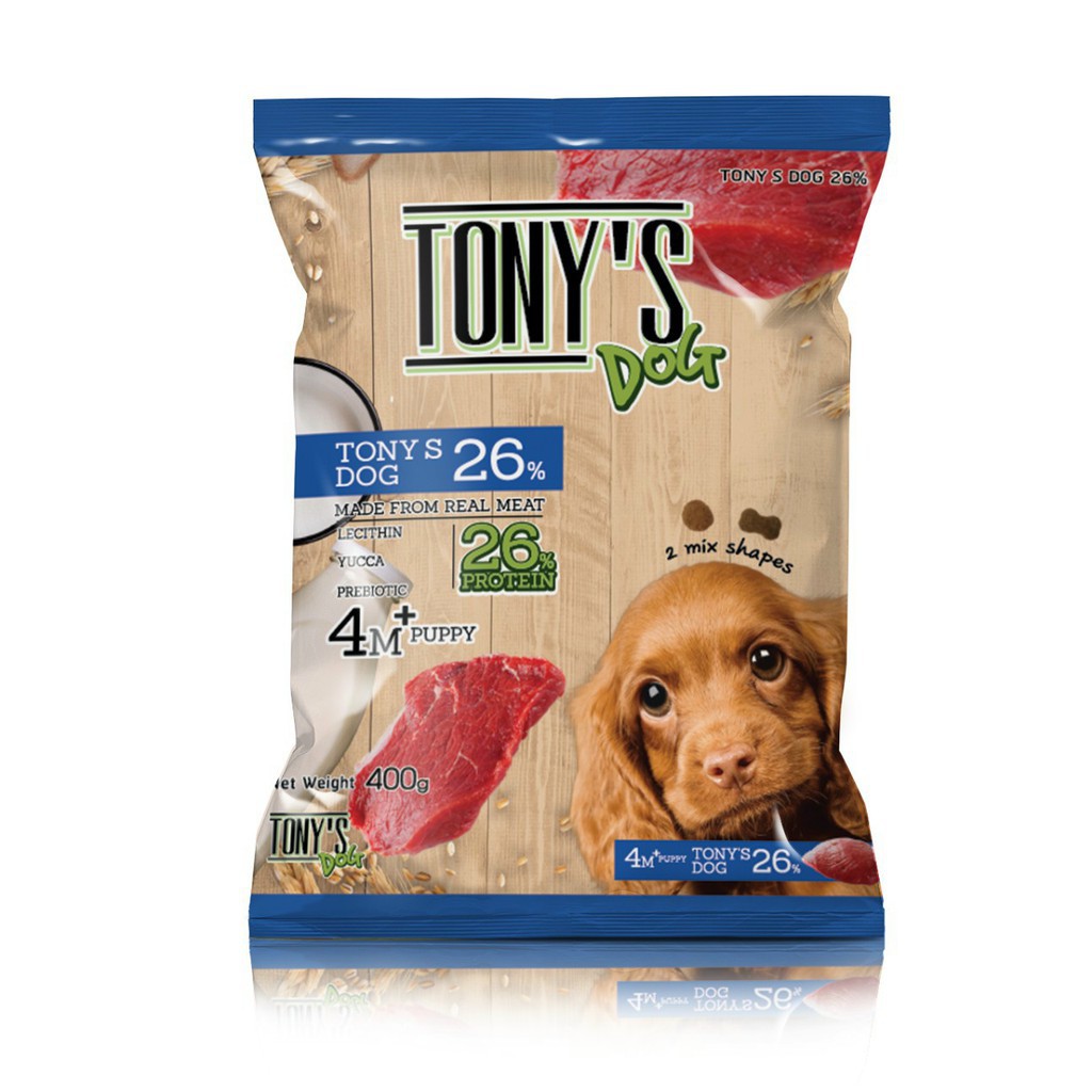 TONY’S DOG thức ăn hạt khô dành cho Chó - Cún lớn nhỏ - túi 400gr