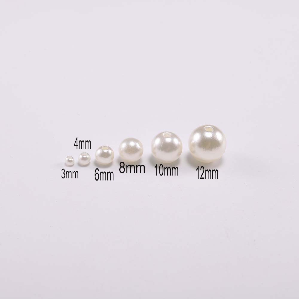 Set 100 Hạt Ngọc Trai Giả Bằng Nhựa ABS Xỏ Lỗ 3-12mm Dùng Làm Trang Sức DIY | BigBuy360 - bigbuy360.vn