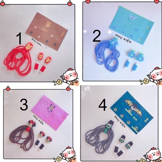 Dây quấn sạc điện thoại tai nghe chống rối chống đứt 2 nhiều màu gọn gàng