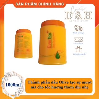Dầu hấp ủ xả tóc Olive Everflor, 1000ml, thành phần dầu Olive tạo sự mượt mà cho tóc - D&H Shop