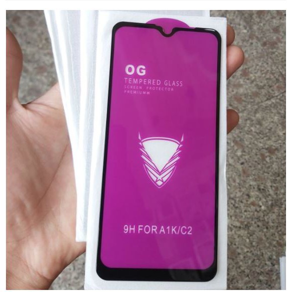 OPPO A1K/ REALME C2_Kính Full màn hiệu OG Khoan không vỡ