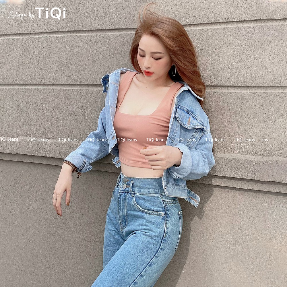 Quần Jean baggy Nữ Lưng Cao 2 Nút Tôn Dáng TiQi Jeans B1-193 | BigBuy360 - bigbuy360.vn