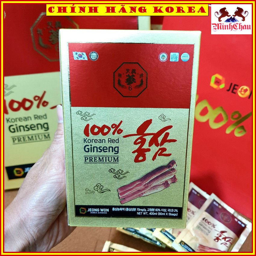 Nước hồng sâm hàn quốc Jeong Won thượng hạng, Hồng sâm nguyên chất 100%, hộp 30 gói, minhchau