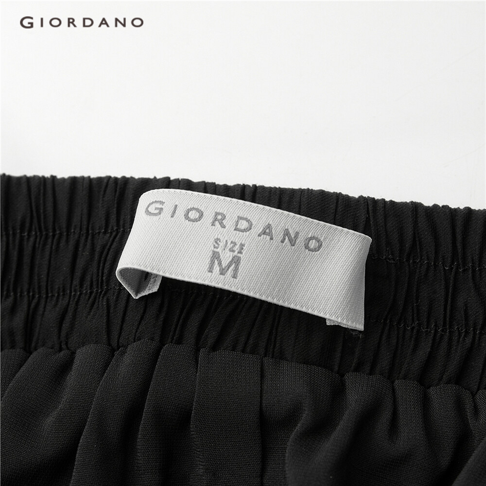 Chân Váy Giordano 18461608  Xếp Ly Lưng Co Giãn Màu Đen Đơn Giản Cho Nữ
