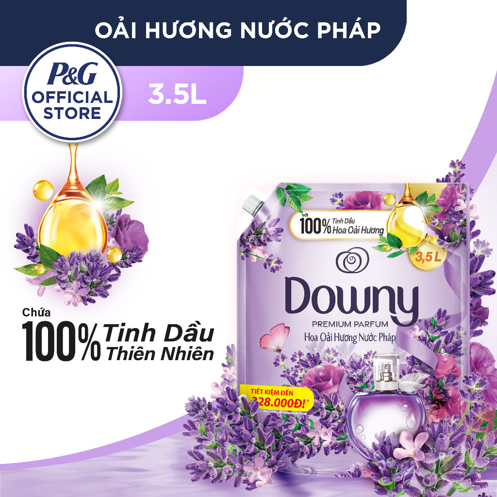 Nước Xả Vải DOWNY Nước Hoa Cao Cấp Hương Yêu Thương Thuần Khiết/ Hương Hoa Oải Hương Nước Pháp Túi 3.5L