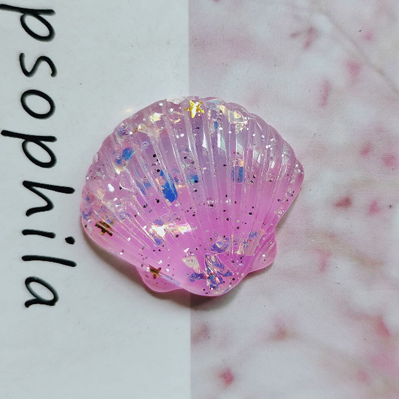 Set 10 Phụ Kiện Trang Sức Hình Vỏ Sò Bằng Nhựa Resin DIY Cho Trẻ Em