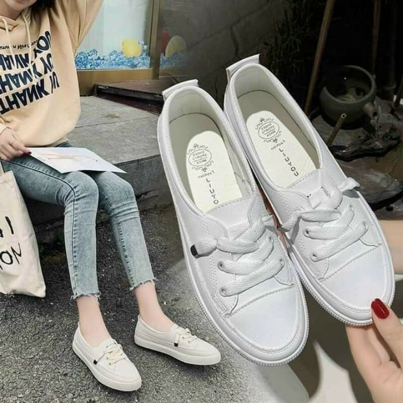 [Mã FAMAYWA giảm 10K đơn 50K] [HÀNG QC]_ Giầy thể thao nữ/ slip on nữ dây rút hè 2021_ sẵn hàng