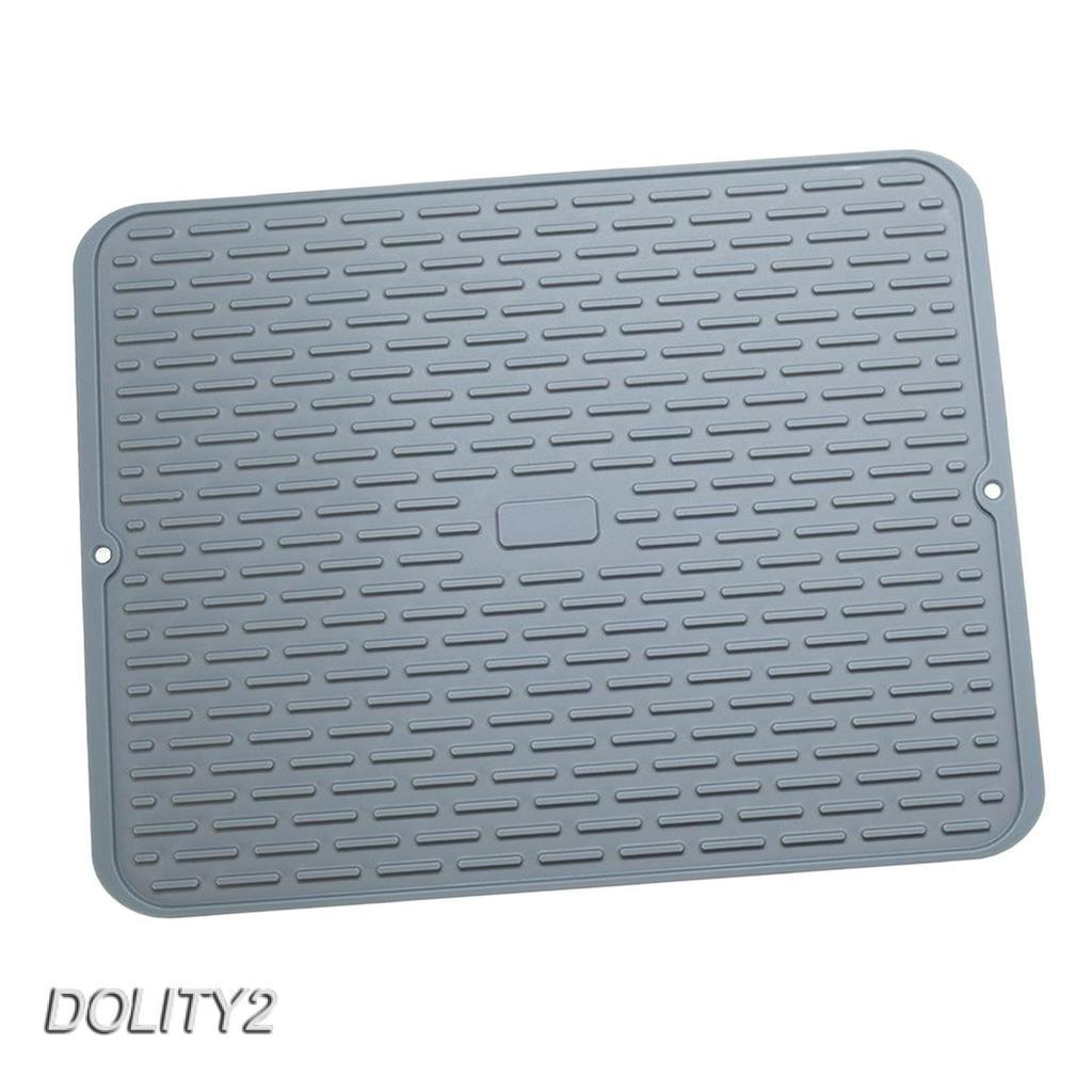 [Dolity2] 43x33.5cm Miếng Lót Silicon Phơi Khô Chén Dĩa Chịu Nhiệt Màu Xanh Lá