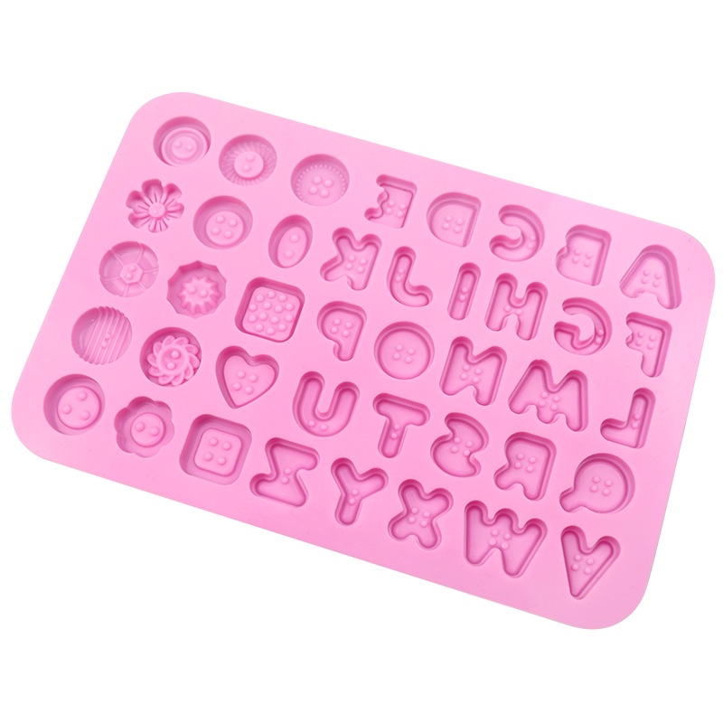 Khuôn silicone Làm Bánh/Kẹo/Sô Cô La/Đá Viên Hình Nút Áo 45 Lỗ DIY