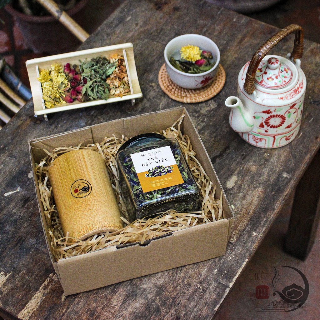 Trà hoa sấy khô 5 loại trà thơm ngon Tặng kèm cốc bằng tre Hũ 500ml - MỘC TRÀ 98 | BigBuy360 - bigbuy360.vn