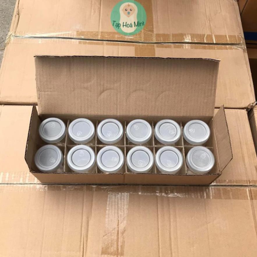 Bộ 12 hủ thủy tinh làm sữa chua 100ml có nắp đậy
