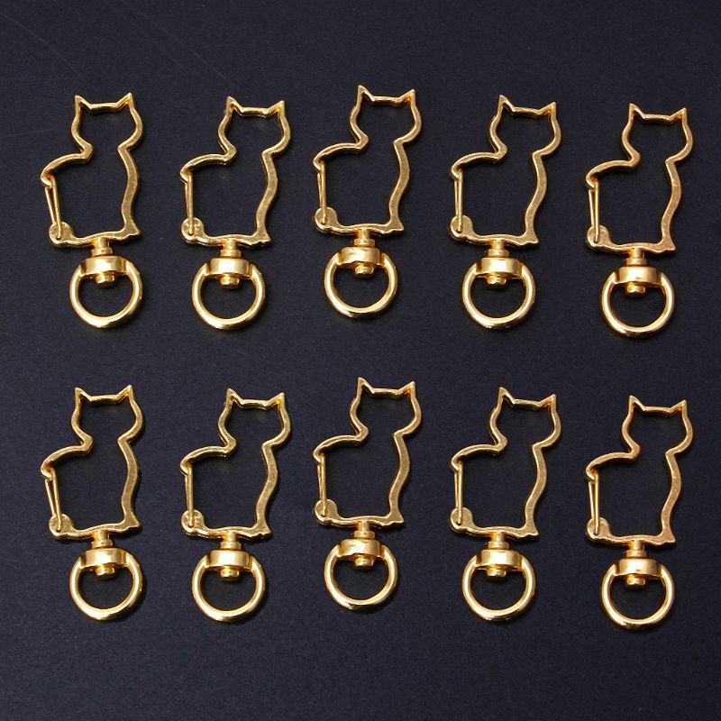 Set 10 Móc Khóa Kim Loại Hình Móng Vuốt Mèo Cho Dây Đeo Chìa Khóa Quyến Rũ