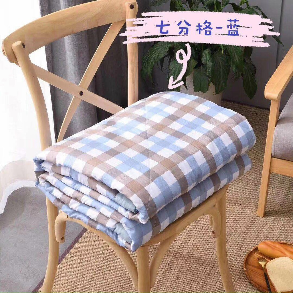 Chăn Đũi kẻ M2T bedding Chăn hè nhập khẩu mềm mịn mát kích thước 2m x 2m2