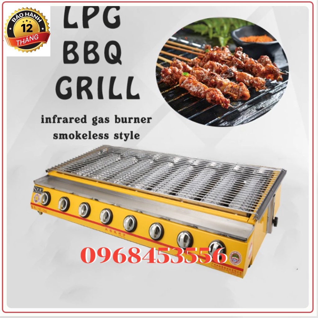 Bếp nướng ga 8 đầu đốt - Bếp nướng sử dụng gas 8 họng ET-K288