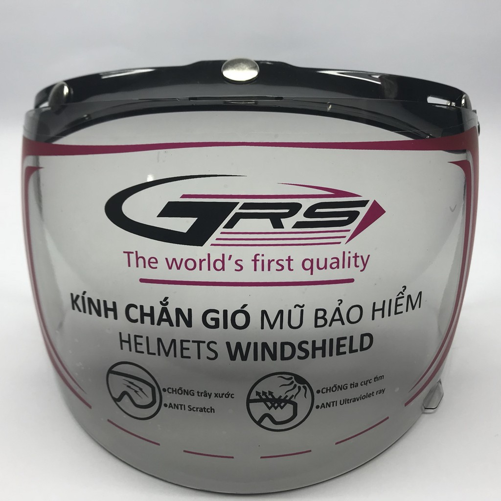 Kính Trong 3 Khuy Lắp Cho Mũ Bảo Hiểm các loại 1/2 & 3/4 đầu - Mã GRS A7 (kính khói) RVĐ