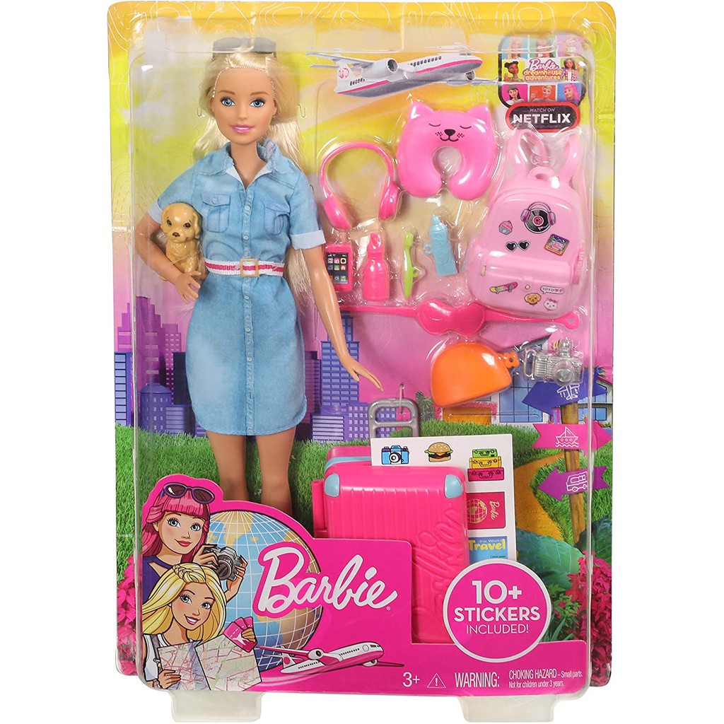 Barbie Du Lịch Cùng Thú Cưng Travel Doll Set