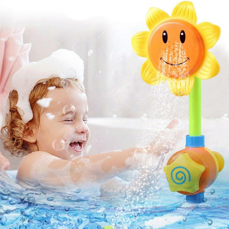 Baby Play Water Game Bath Toy Sunflower Faucet Shower Toy