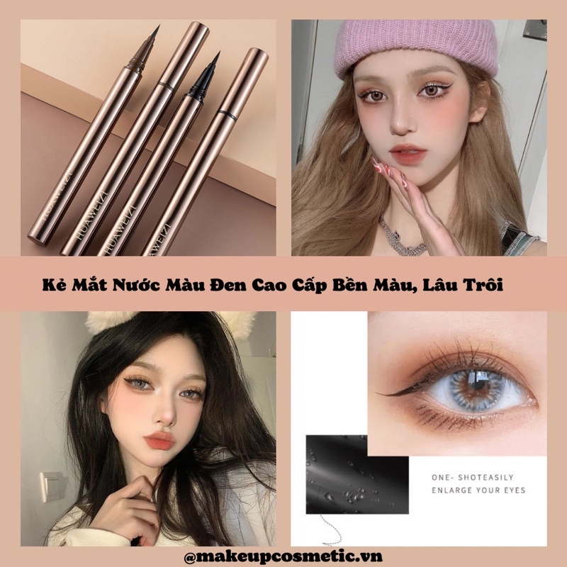 Kẻ Mắt Nước Màu Đen Cao Cấp Bền Màu, Lâu Trôi Waterproof Liquid Eyeliner - Kẻ Mắt Dạ Mảnh