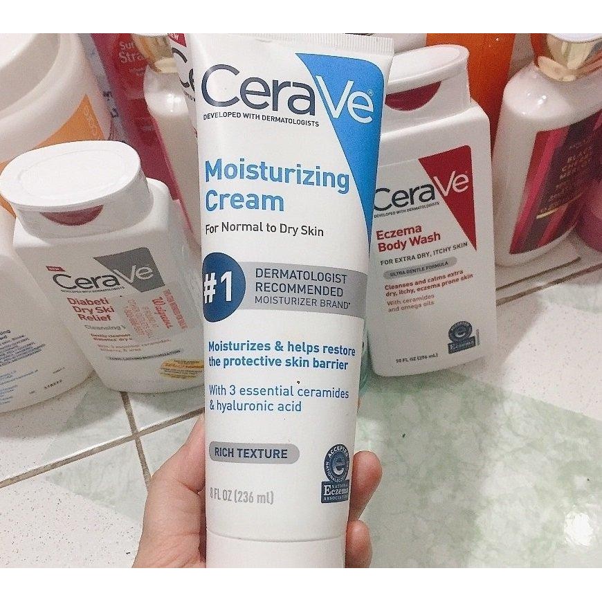 (Bill US) Kem Dưỡng Ẩm Cerave Moisturizing Cream for Normal to Dry Skin (236ml)