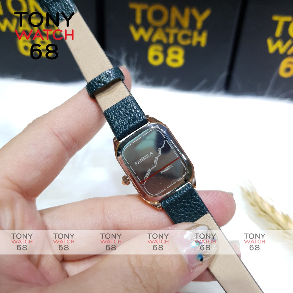 Đồng hồ nữ đeo tay Panmila dây da mặt vuông mini mạ viền vàng chính hãng Winsley giá rẻ đẹp | BigBuy360 - bigbuy360.vn
