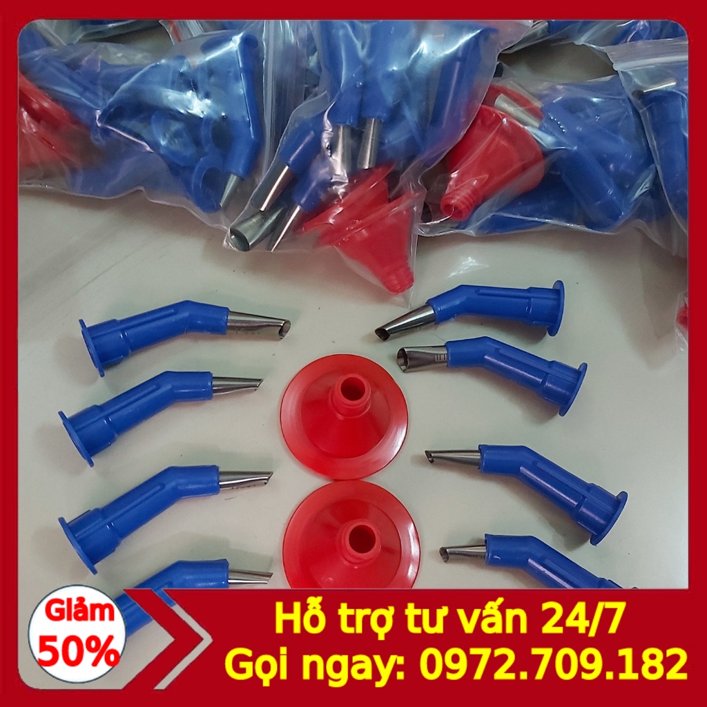 Bộ đầu vòi đi keo inox Dùng cho bắn keo Silicone, keo Xúc Xích -𝐅𝐑𝐄𝐄 𝐒𝐇𝐈𝐏- Bộ vòi đi keo inox chống mài mòn