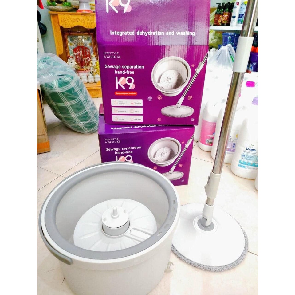 Cây Lau Nhà Tự Vắt Thông Minh K9 ZHIMEI Chổi Lau Nhà Tách Nước Bẩn 360 Độ Bộ Lau Nhà Cao Cấp