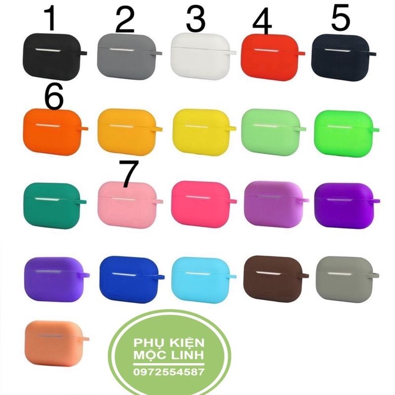 🌟 Airpod 3 2021 🌟 Vỏ Bọc Tai Nghe Case silicon dẻo trơn nhiều màu - Tặng kèm móc