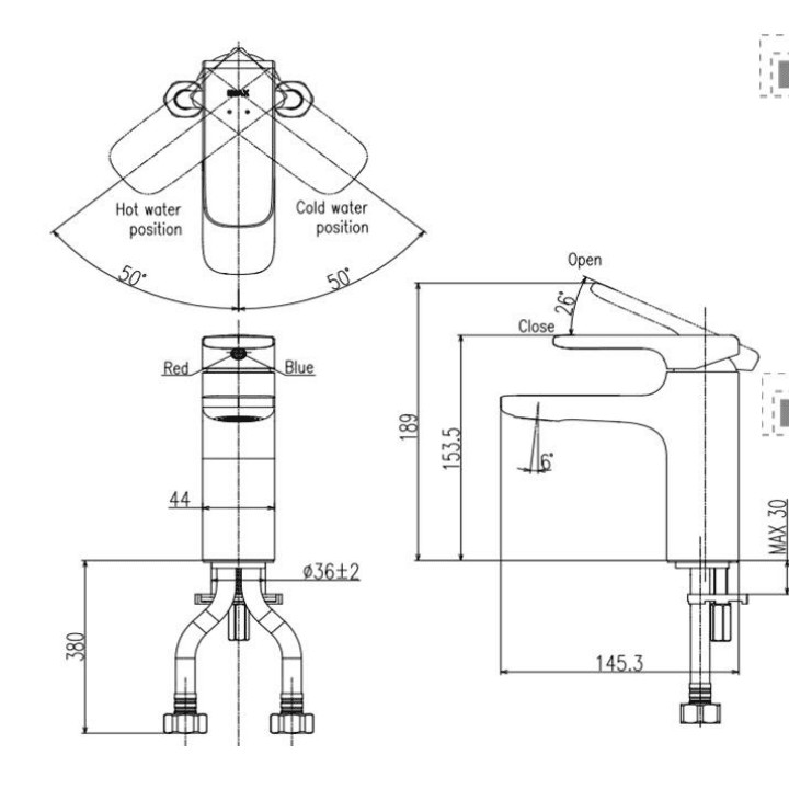 Vòi Chậu Lavabo Inax LFV-632S Nóng Lạnh, bảo hành chính hãng 02 năm