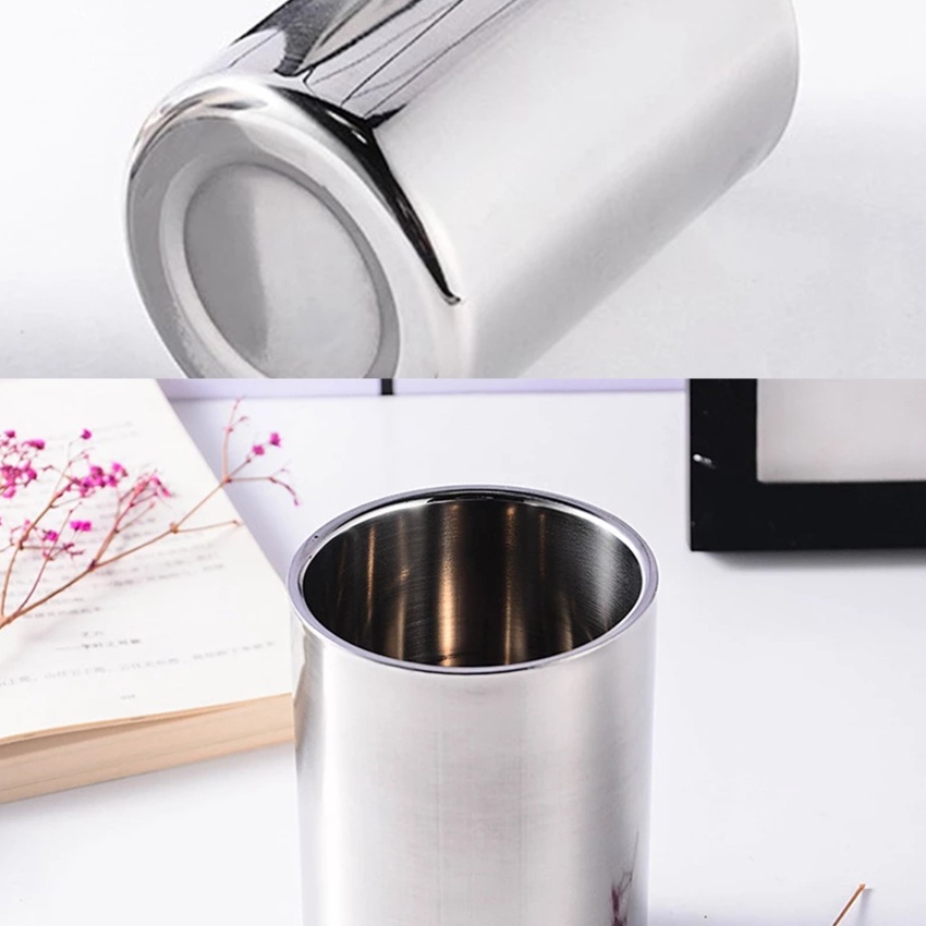 Cốc Uống Bia / Trà Sữa Hai Lớp Bằng Thép Không Gỉ Nhỏ Gọn Dùng Khi Đi Du Lịch
