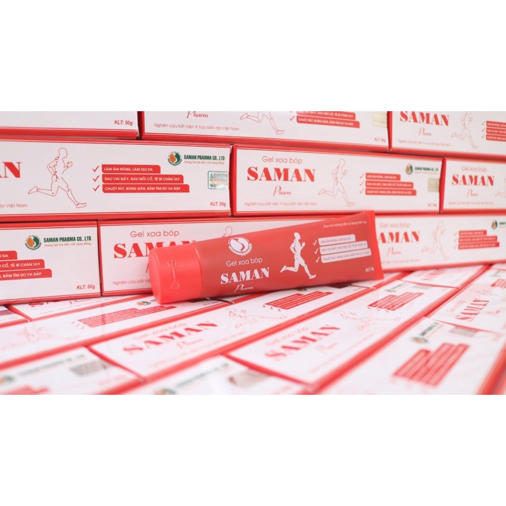 Gel xoa bóp thảo mộc Saman giúp giảm đau nhức, giảm tê bì chân tay, xoa bóp giảm bông gân, tan máu bầm do va chạm
