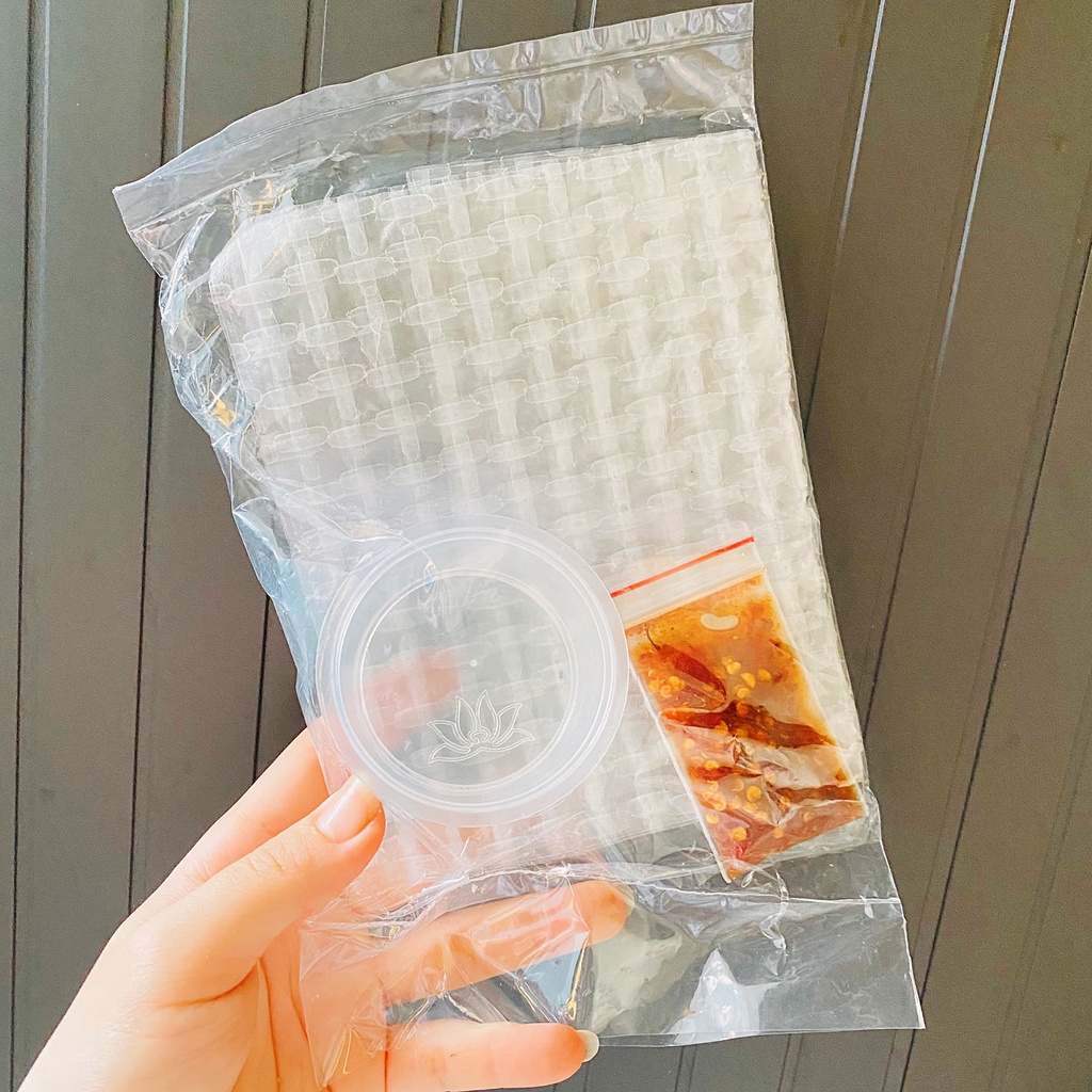 Bánh Tráng Chấm Sốt Muối Ớt UNIN Set Nước Chấm Thần Thánh Kèm Bánh Kèm Hũ Sốt Siêu Ngon - Ăn Vặt Ngon BT02