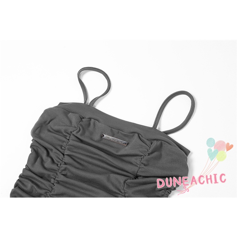 DUNEA Đầm Dây Rút Hở Lưng Gợi Cảm Cho Nữ