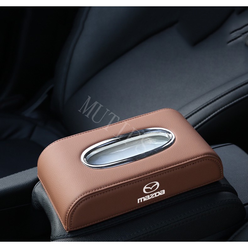 Hộp Đựng Khăn Giấy Bằng Da Cao Cấp Cho Xe Hơi Mazda 2 3 6 5 bl Gr gp CX5 CX30 CX8 CX3