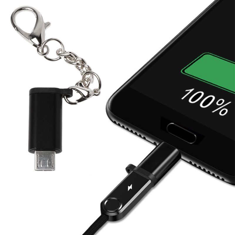 Dây cáp chuyển đổi USB type C sang Micro USB có dây xích cho điện thoại Android